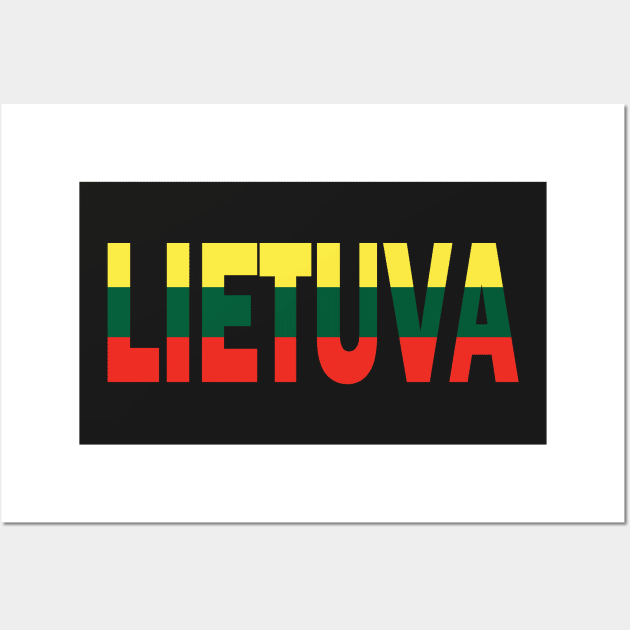 Lietuva Lithuanian Flag Distressed Souvenir Wall Art by Nirvanibex